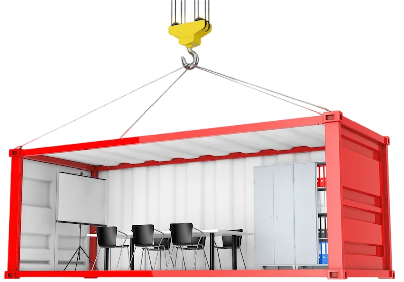 Shipping container on a transparent background