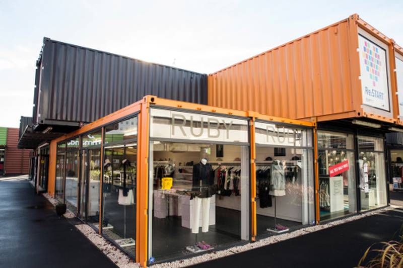 Shipping container cafe