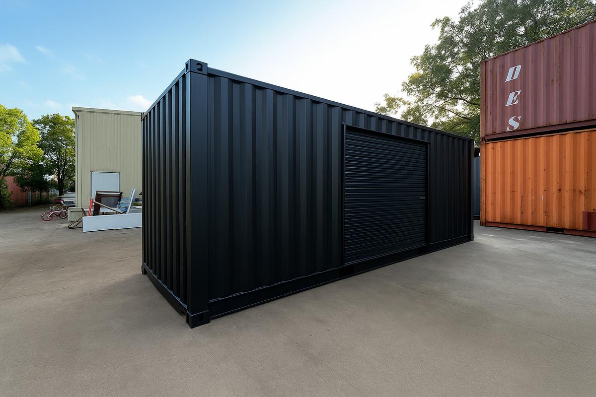 Black-painted container