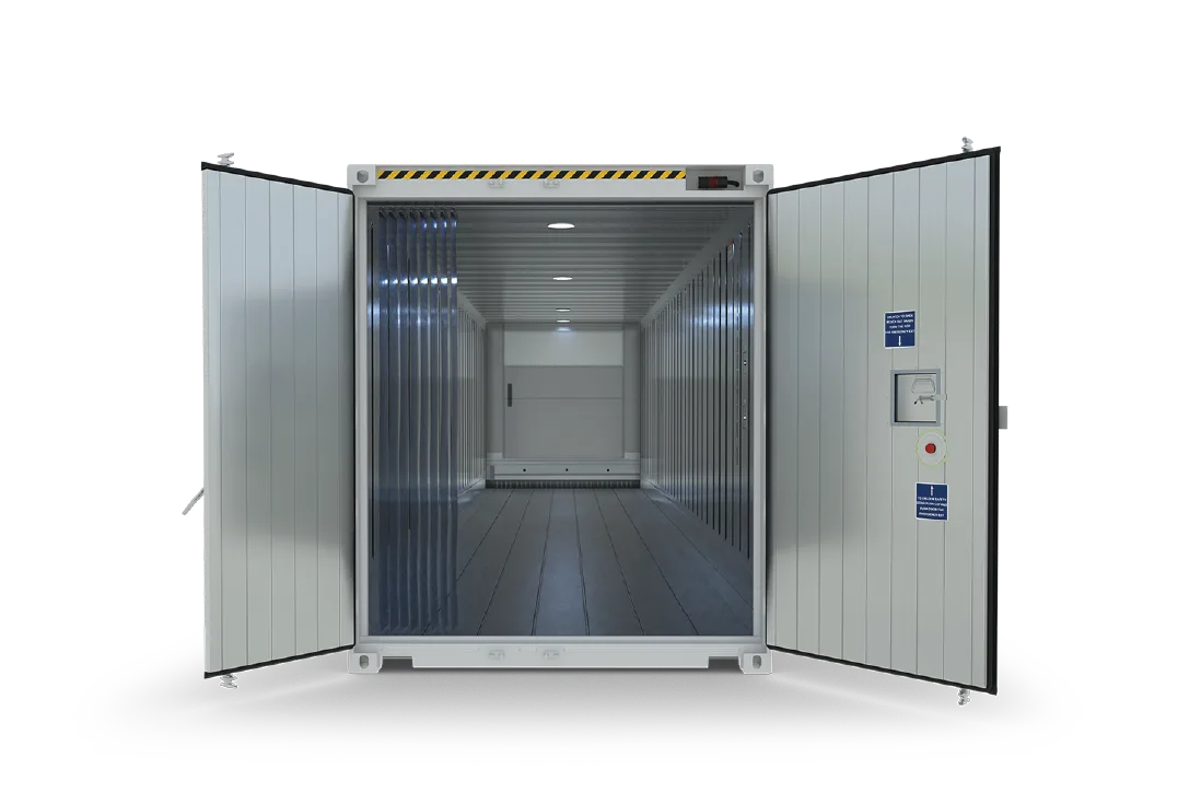 Shipping container on a transparent background
