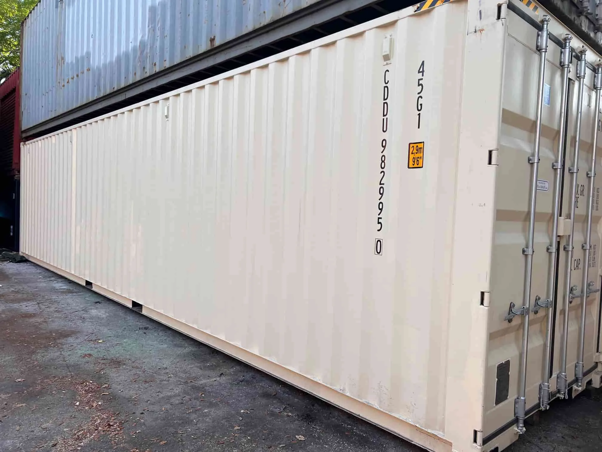 Outside view of shipping container