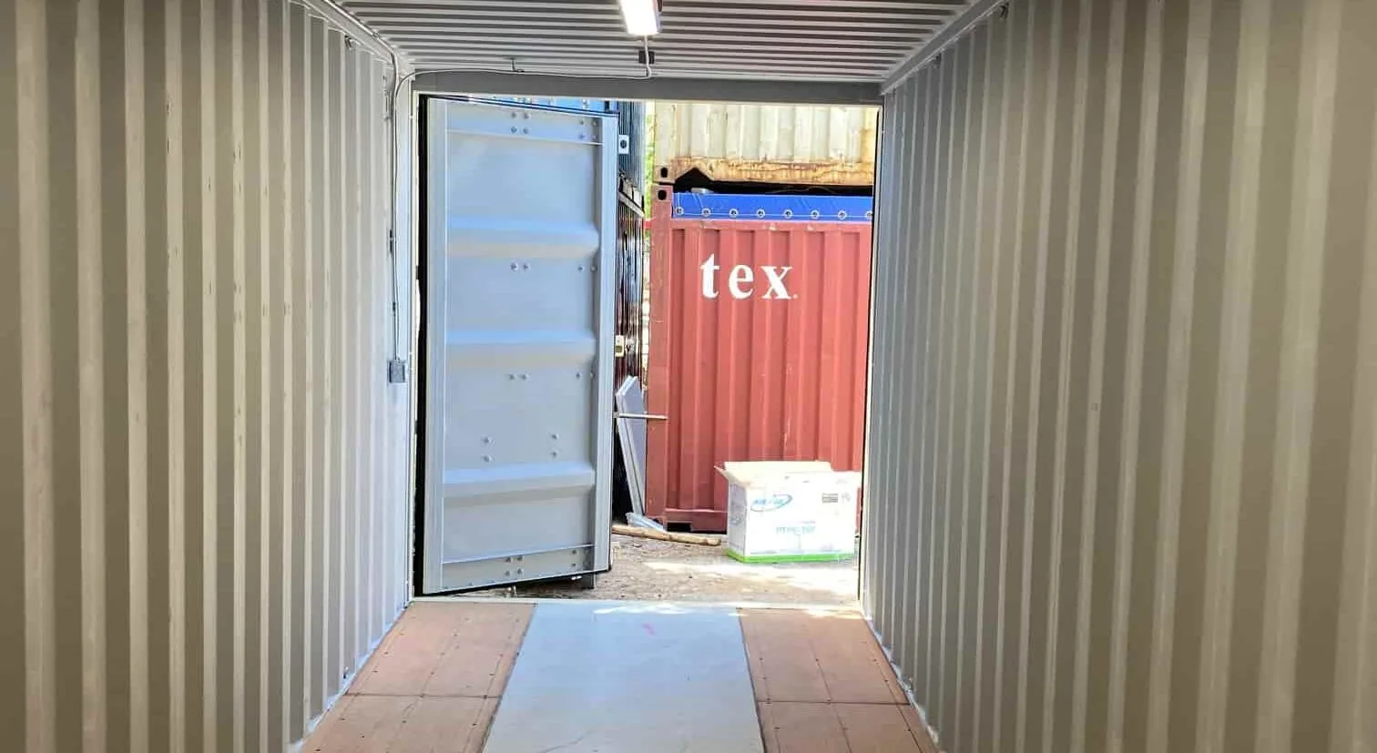 Inside view of shipping container