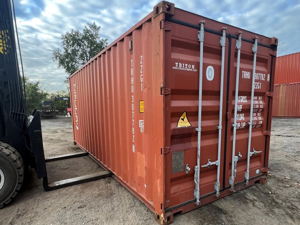 Red used container