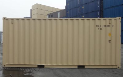 Shipping container in yard