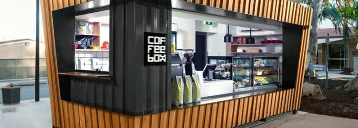 Shipping container cafe